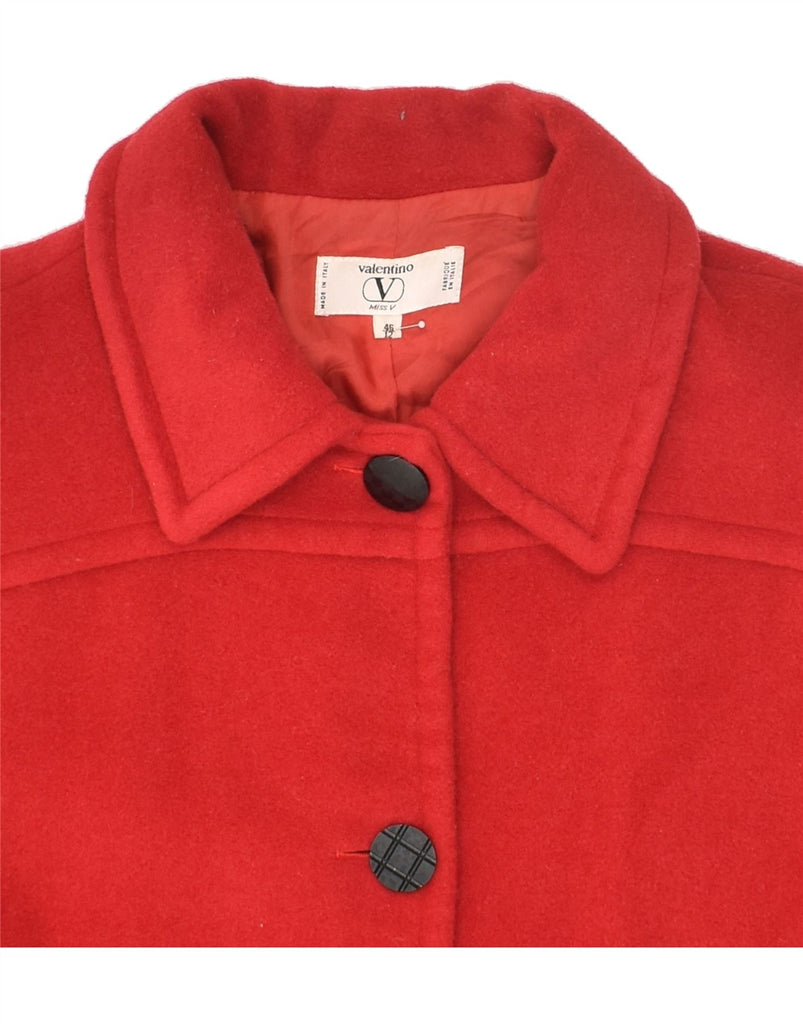 VALENTINO Womens Overcoat IT 46 Large Red | Vintage Valentino | Thrift | Second-Hand Valentino | Used Clothing | Messina Hembry 