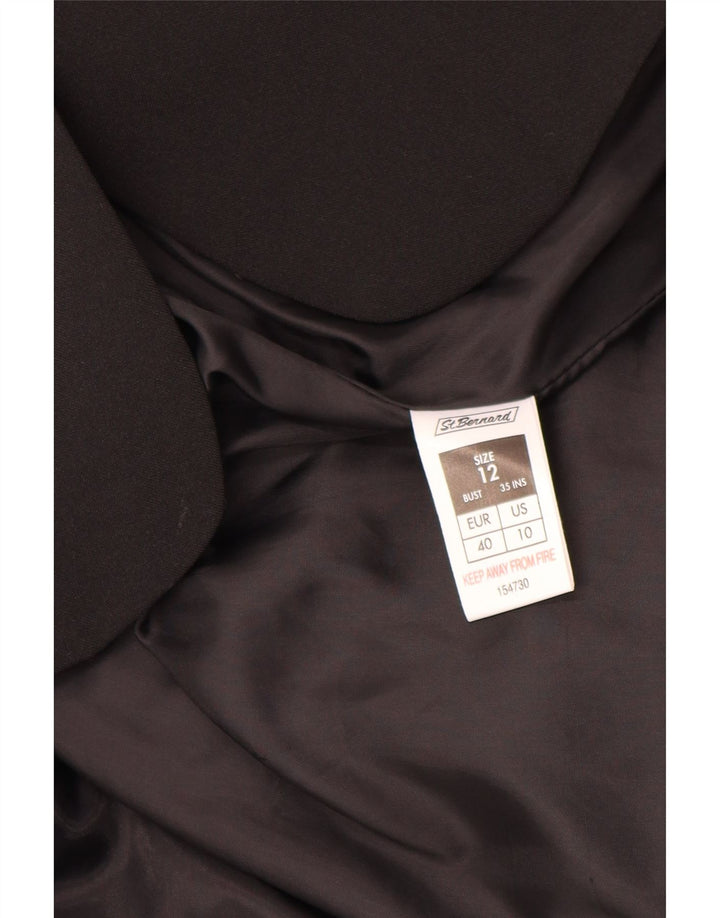 St. Bernard Womens 4 Button Blazer Jacket UK 12 Medium Black Polyester