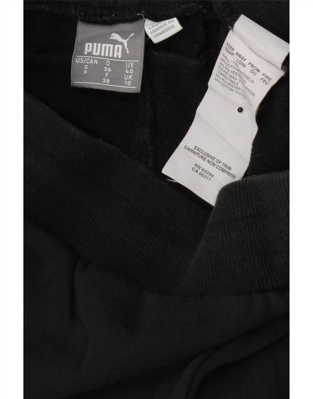 PUMA Womens Tracksuit Trousers UK 10 Small Black Cotton Vintage Puma and Second-Hand Puma from Messina Hembry 
