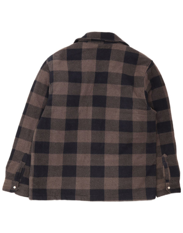 Dickies Mens Lumberjack Flannel Shirt Large Navy Blue Check Polyester