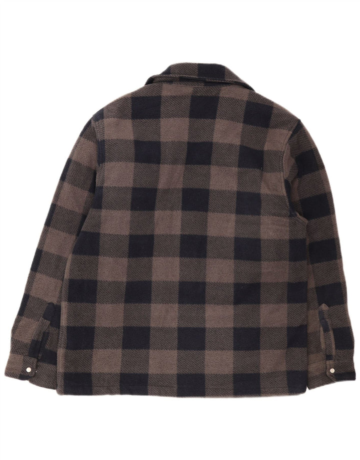 Dickies Mens Lumberjack Flannel Shirt Large Navy Blue Check Polyester
