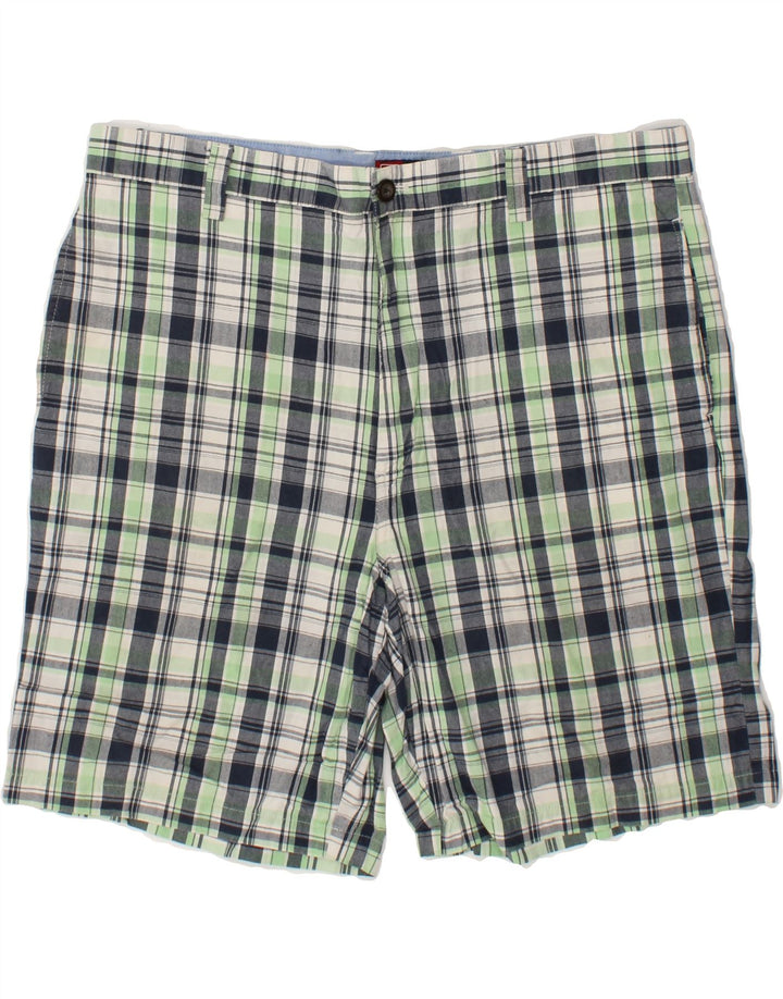 CHAPS Mens Chino Shorts W38 XL  Green Check Cotton Vintage Chaps and Second-Hand Chaps from Messina Hembry 