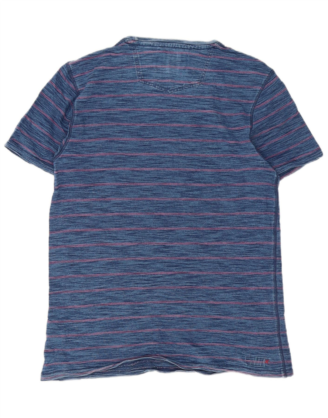Fat Face Mens T-Shirt Top Medium Navy Blue Pinstripe Cotton