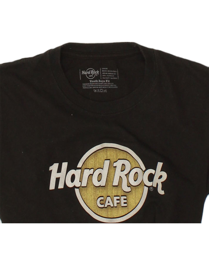 HARD ROCK Boys Barcelona Graphic T-Shirt Top 11-12 Years Large Black | Vintage Hard Rock | Thrift | Second-Hand Hard Rock | Used Clothing | Messina Hembry 