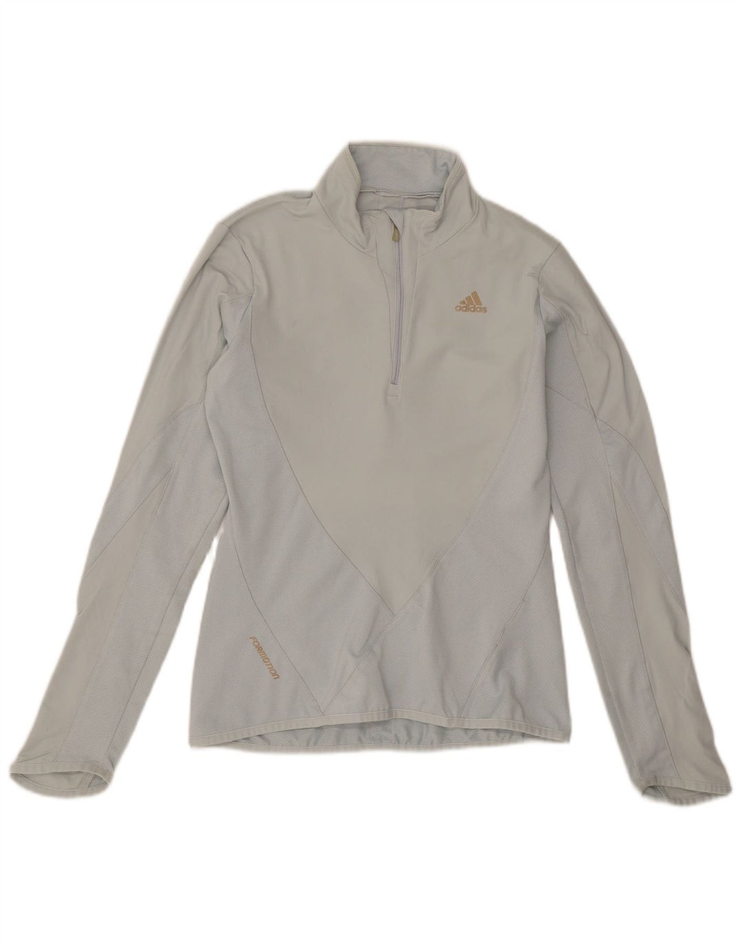 Adidas Womens Climacool Zip Neck Pullover Tracksuit Top UK 10 Small Grey