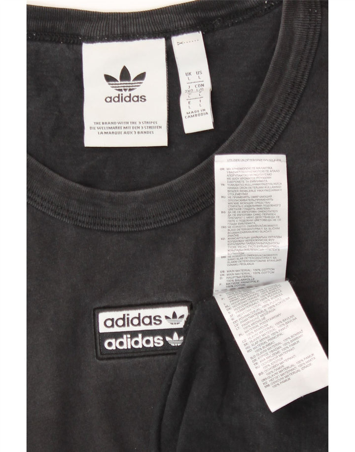 Adidas Mens Graphic Regular Fit T-Shirt Top Large Black Cotton