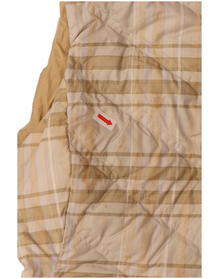 PATAGONIA Womens Hooded Padded Gilet UK 6 XS Beige Check Polyester