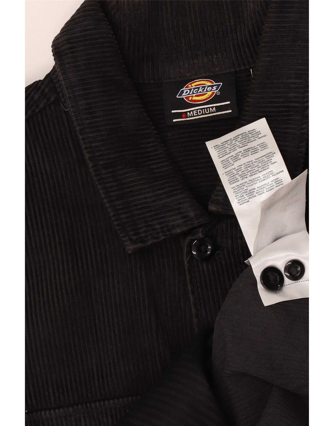 Dickies Mens Overshirt Corduroy Shirt Medium Navy Blue Cotton