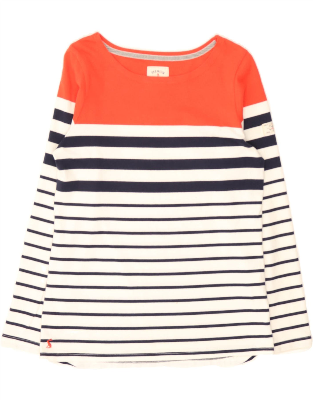 JOULES Womens Top Long Sleeve UK 10 Small  White Striped Cotton Vintage Joules and Second-Hand Joules from Messina Hembry 