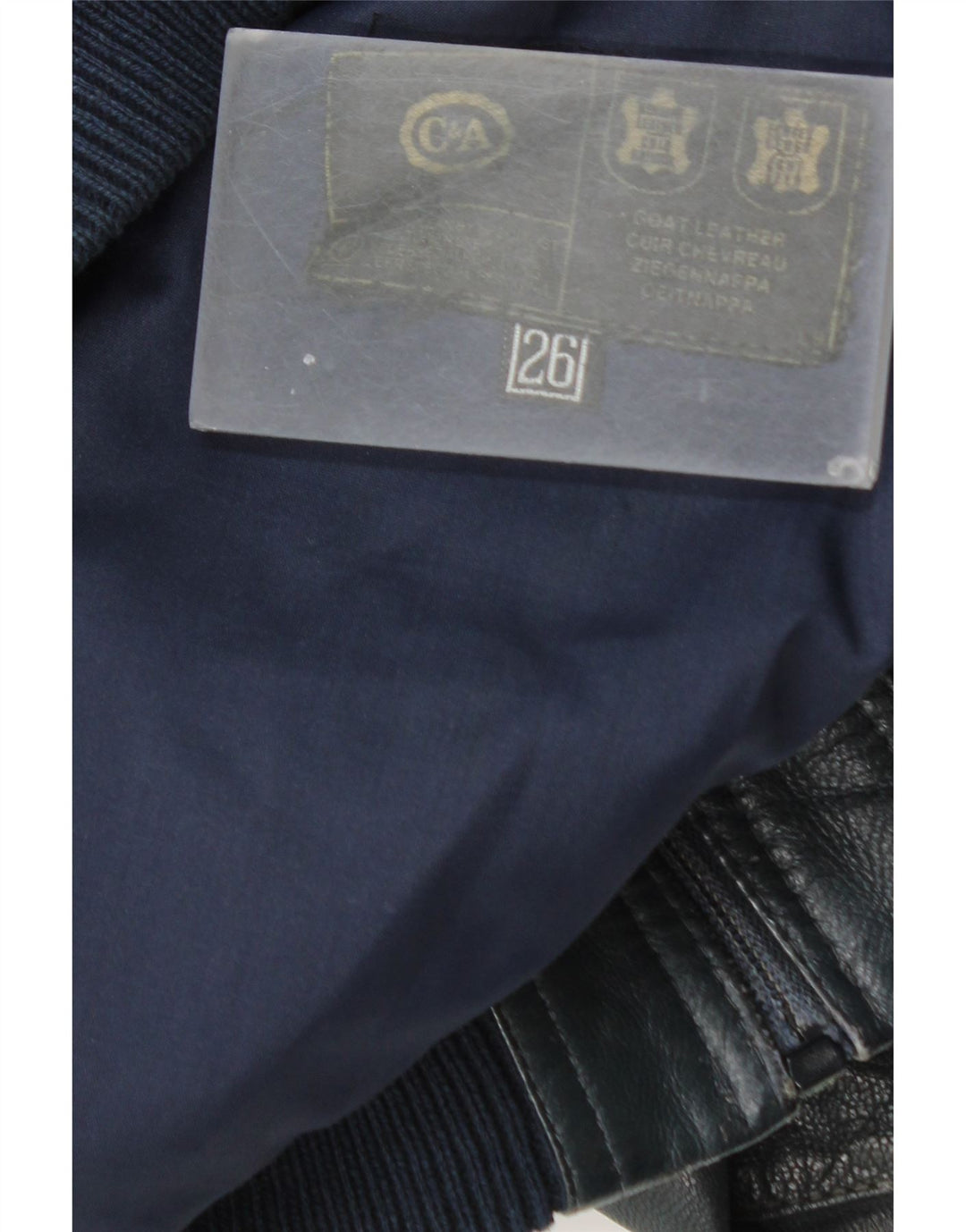C&A Mens Leather Jacket UK 36 Small Blue Leather