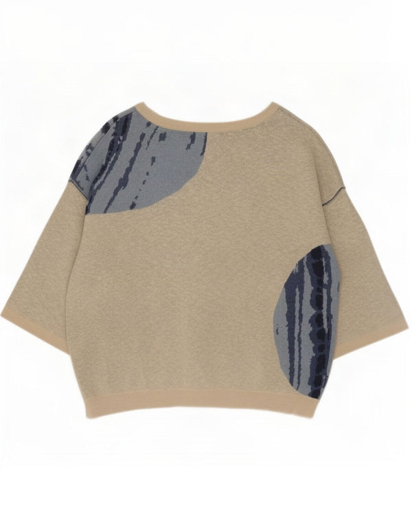 White Stuff Womens Boat Neck Jumper Sweater UK 16 Large Beige Colourblock