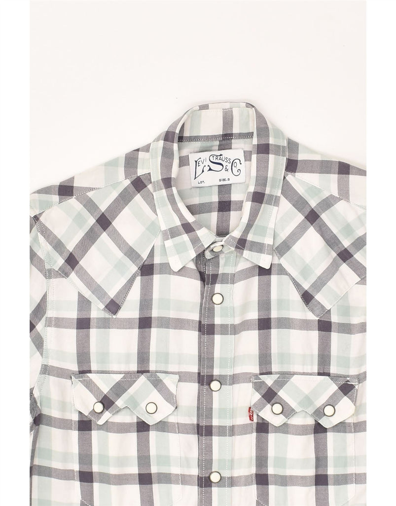 LEVI'S Mens Shirt Small White Check Cotton | Vintage Levi's | Thrift | Second-Hand Levi's | Used Clothing | Messina Hembry 