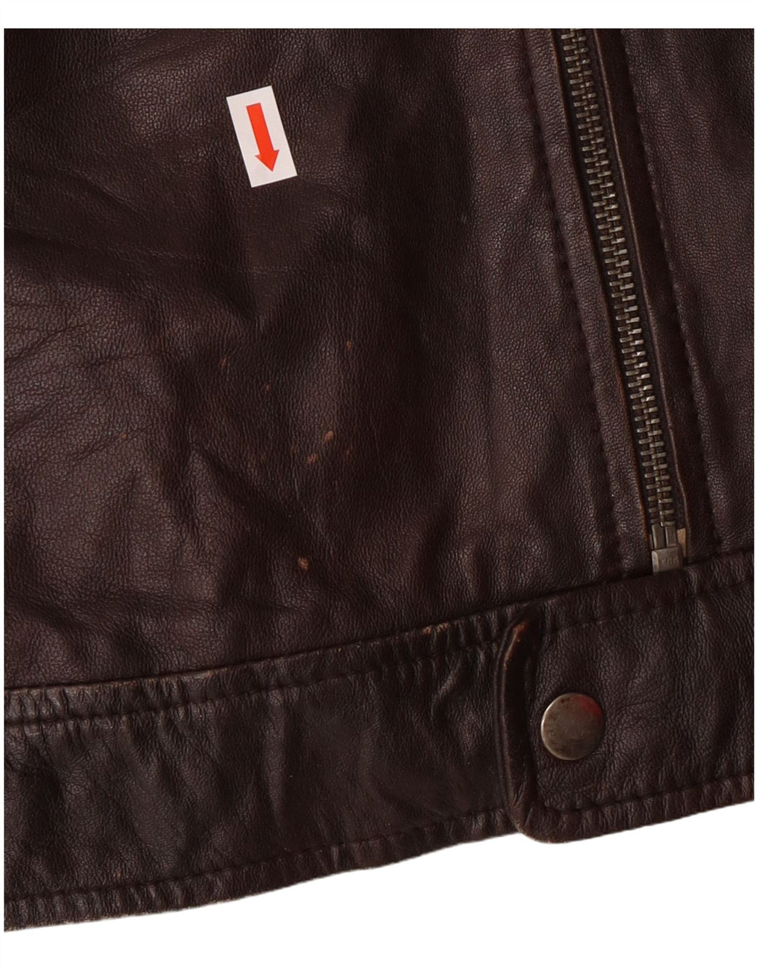 Conbipel Mens Military Leather Jacket IT 54 XL Brown Lambskin