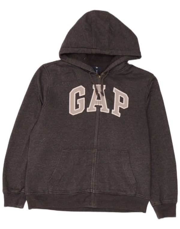 Gap Mens Graphic Zip Hoodie Sweater Medium Grey Cotton