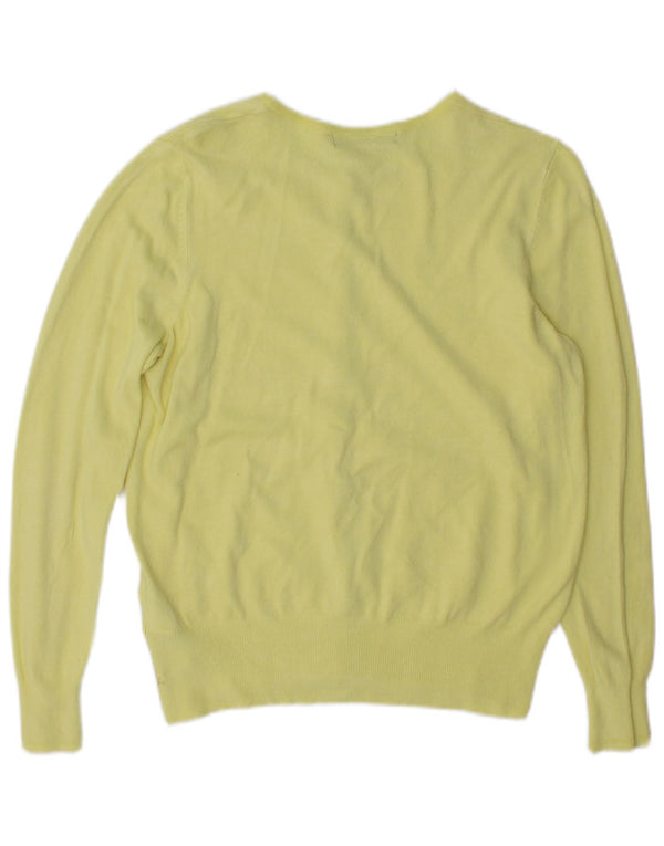 Marks & Spencer Womens Cardigan Sweater UK 14 Large Yellow Viscose