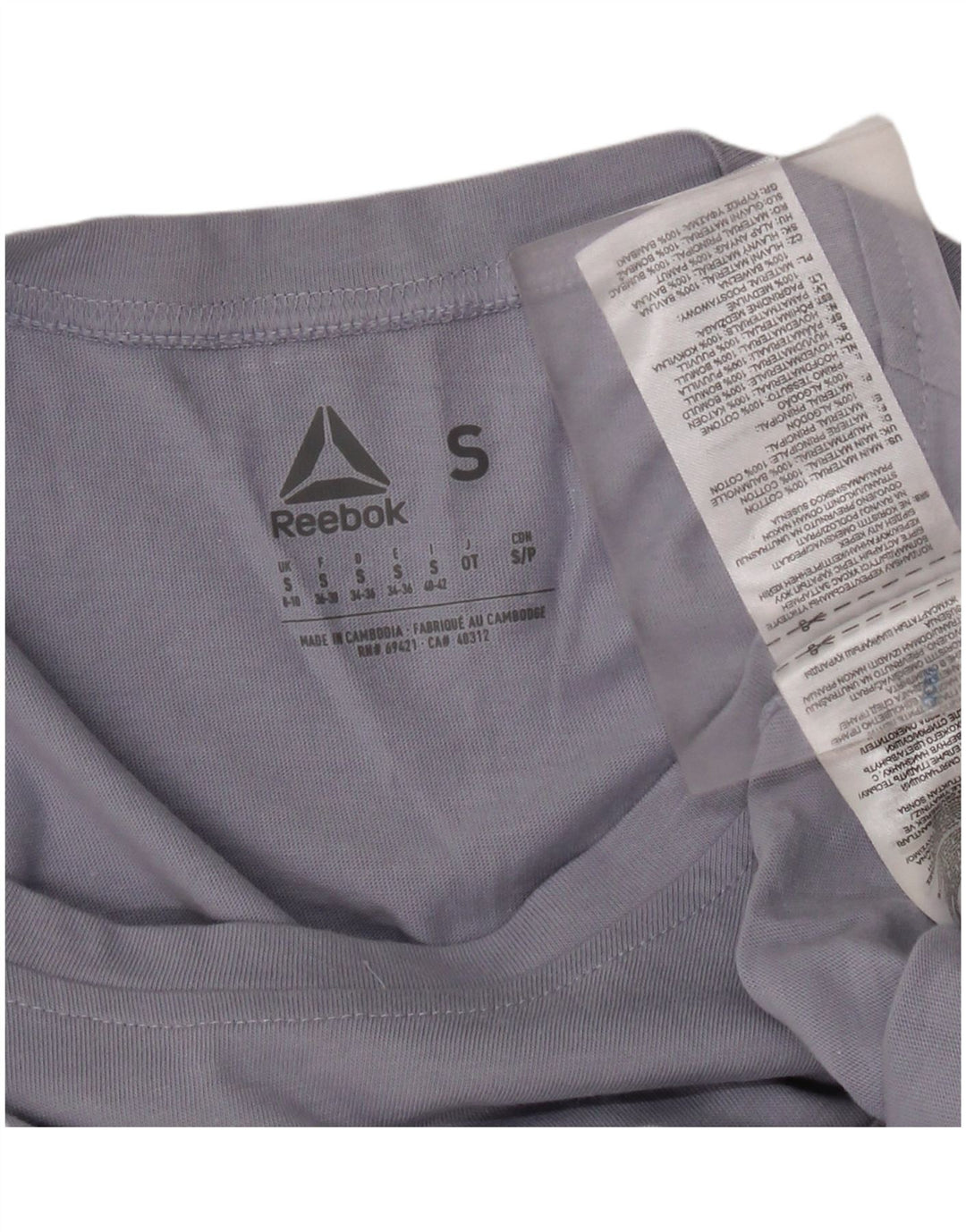 Reebok Womens Oversized Graphic T-Shirt Top UK 8/10 Small Purple