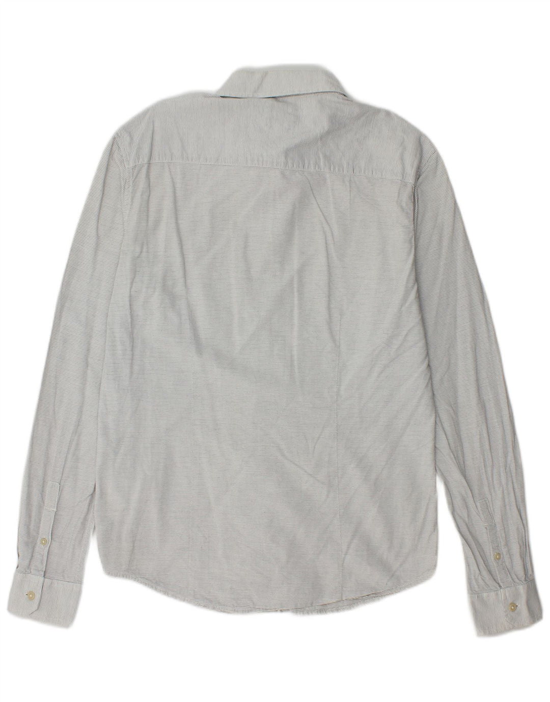 Wrangler Mens Slim Shirt Medium Grey Pinstripe Cotton