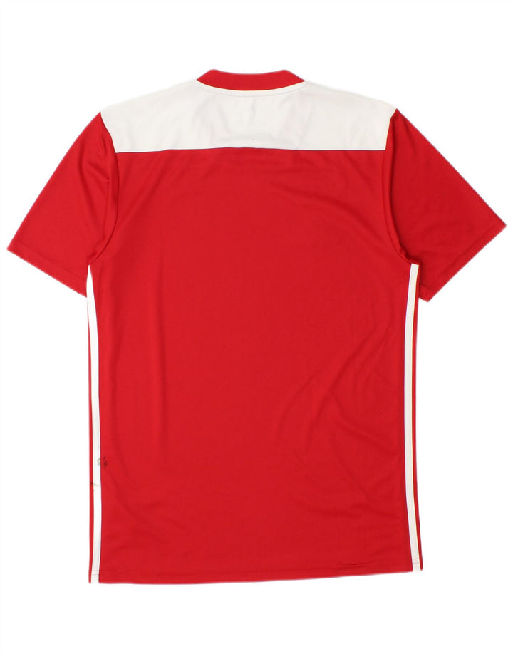 Adidas Mens Climalite T-Shirt Top Small Red Colourblock Polyester