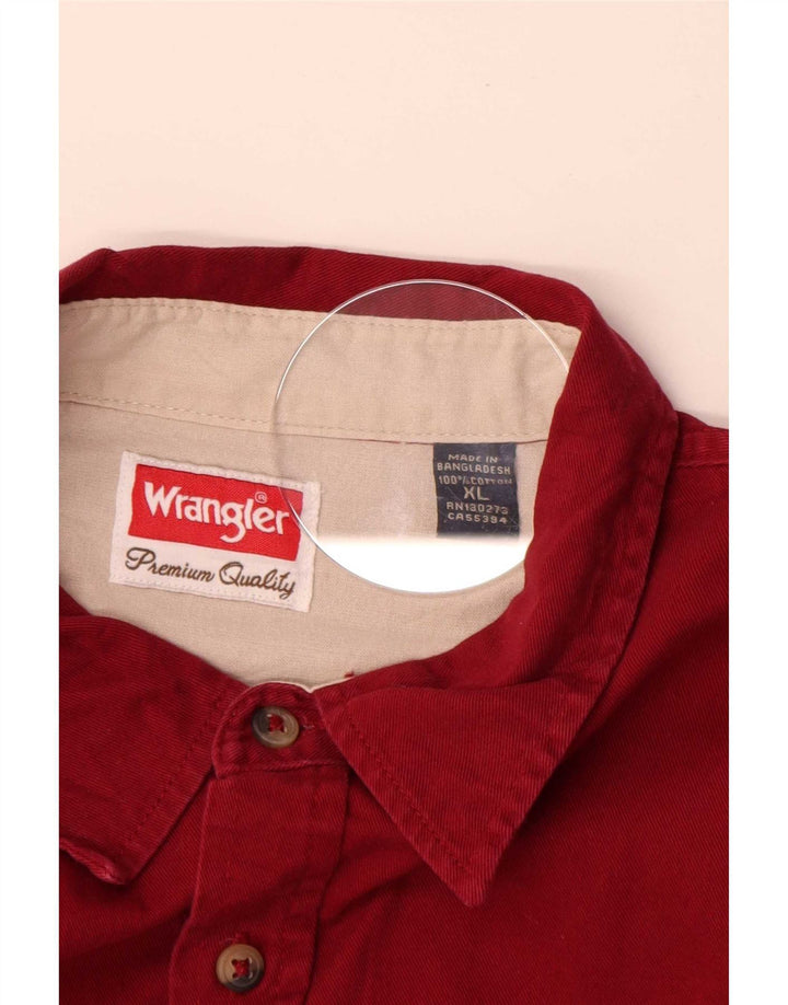 Wrangler Mens Shirt XL Red Cotton