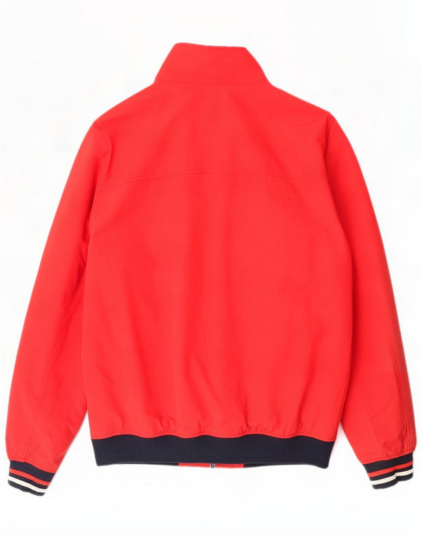Tommy Hilfiger Mens Bomber Jacket UK 40 Large Red Colourblock Polyamide