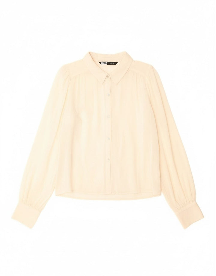 Zara Womens Shirt UK 14 Medium White Virgin Wool