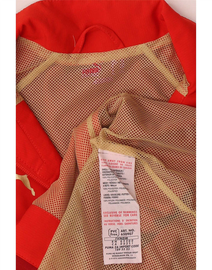 Puma Girls Tracksuit Top Jacket 11-12 Years Red Colourblock Polyester