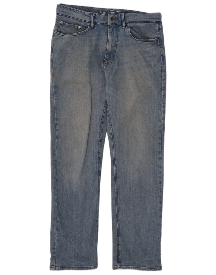 Marks & Spencer Mens Straight Jeans W32 L29 Blue Cotton