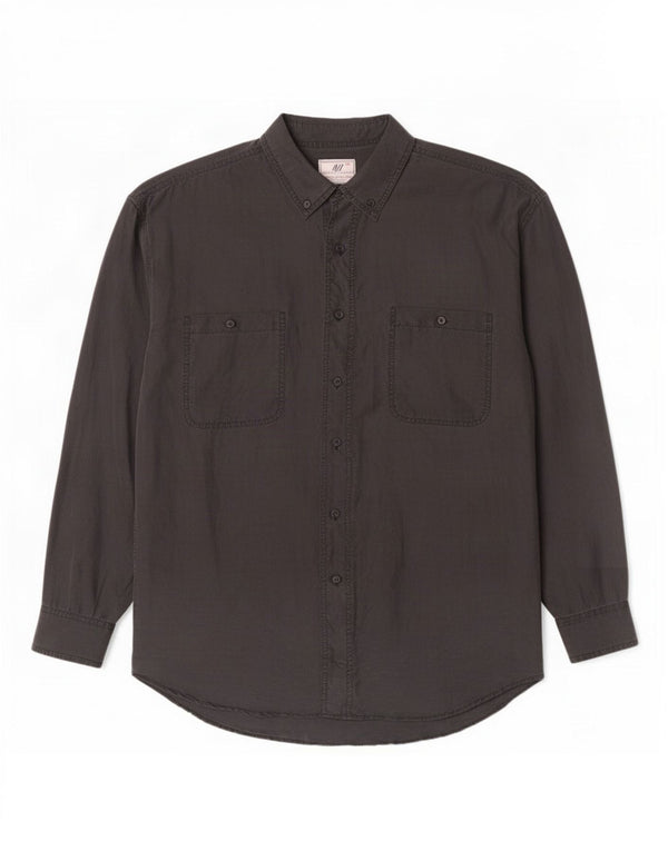 Vintage Mens Shirt Medium Black Silk