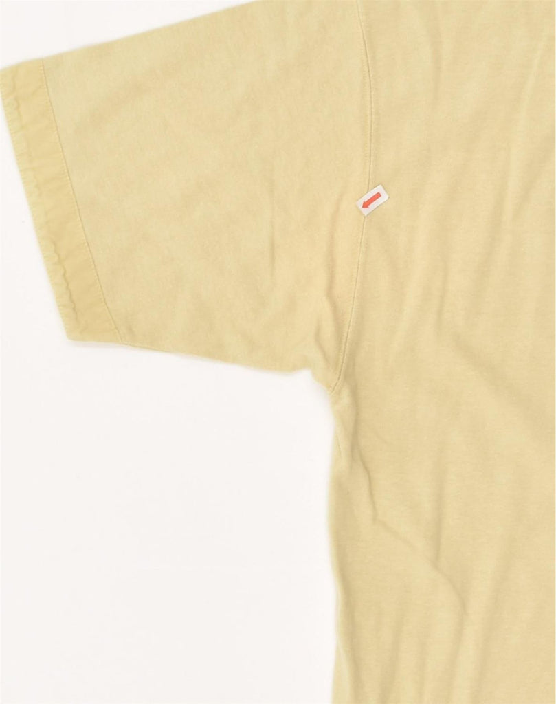 BENETTON Womens Oversized Polo Shirt UK 10 Small Yellow Cotton | Vintage Benetton | Thrift | Second-Hand Benetton | Used Clothing | Messina Hembry 