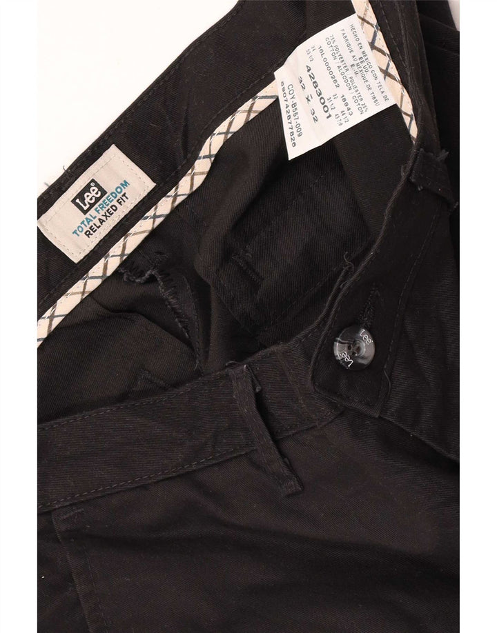 Lee Mens Relaxed Fit Chino Trousers W32 L32 Black Polyester