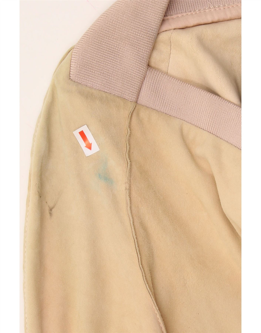 MONTGOMERY Womens Suede Bomber Jacket UK 14 Medium Beige Colourblock Vintage MONTGOMERY and Second-Hand MONTGOMERY from Messina Hembry 