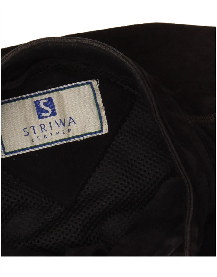 STRIWA Mens Suede Gilet UK 38 Medium Navy Blue Leather