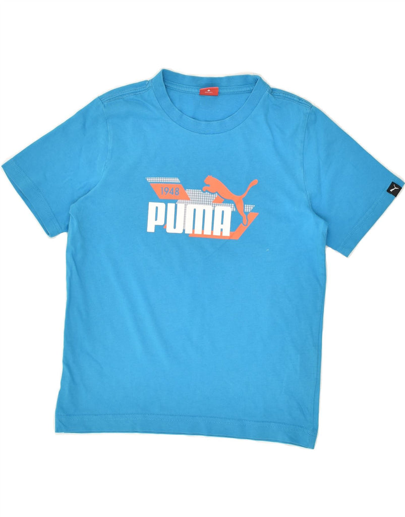 PUMA Boys Graphic T-Shirt Top  9-10 Years Blue Cotton | Vintage Puma | Thrift | Second-Hand Puma | Used Clothing | Messina Hembry 