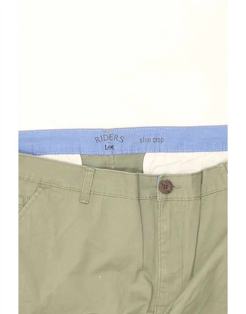 LEE Womens Slim Crop Chino Trousers W38 L27  Khaki | Vintage Lee | Thrift | Second-Hand Lee | Used Clothing | Messina Hembry 