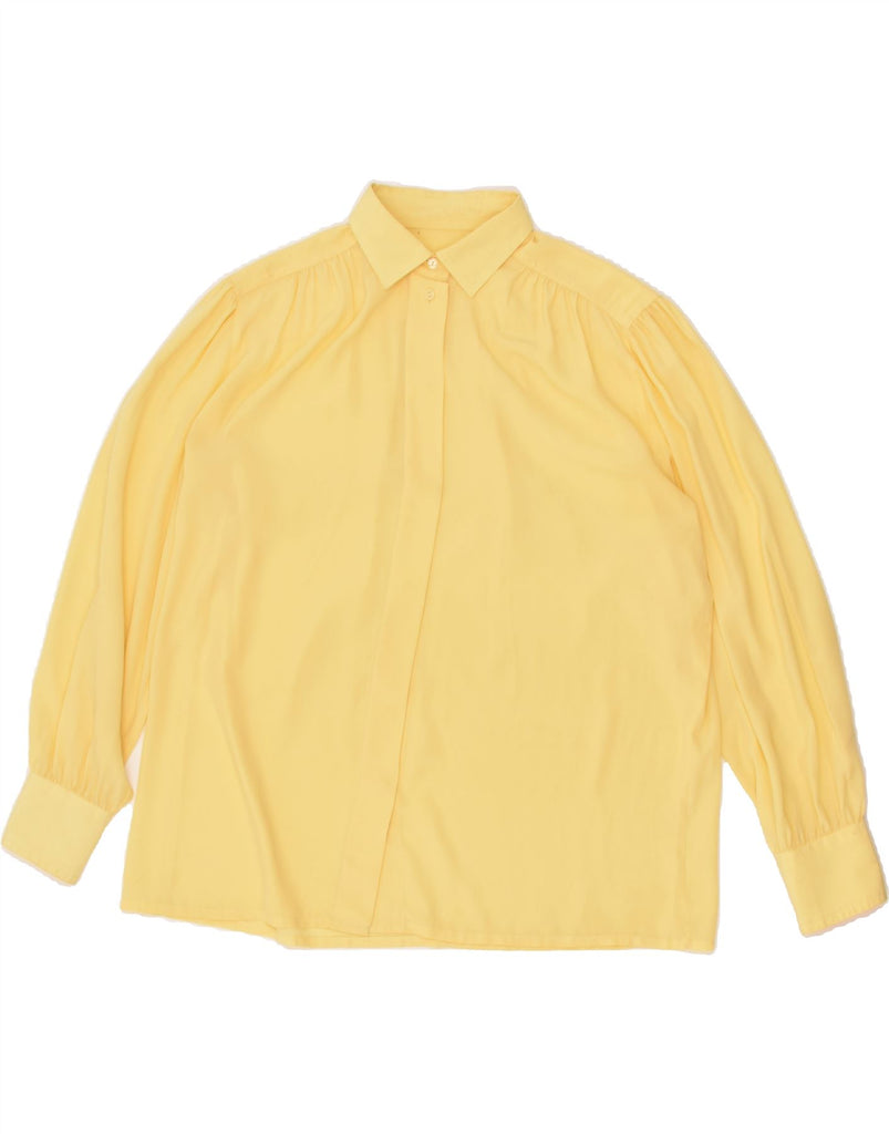 VINTAGE Womens Shirt Blouse UK 16 Large Yellow | Vintage Vintage | Thrift | Second-Hand Vintage | Used Clothing | Messina Hembry 