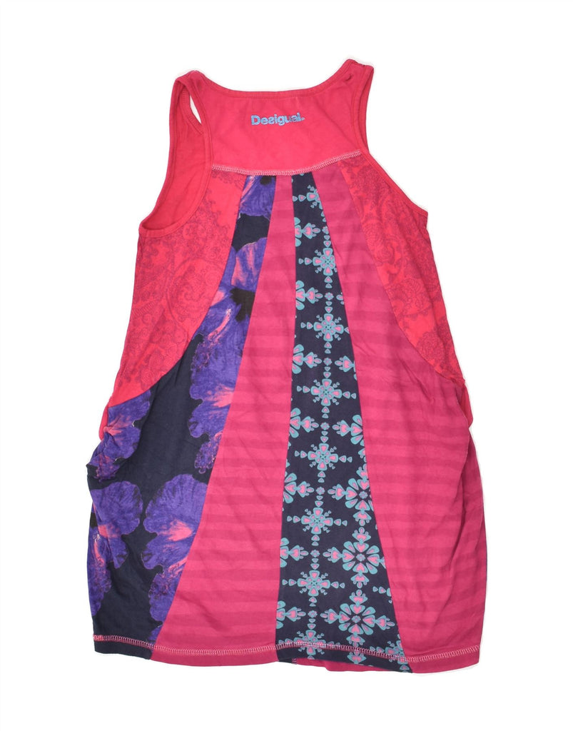 DESIGUAL Girls Sleeveless Bubble Dress 9-10 Years Pink Floral | Vintage Desigual | Thrift | Second-Hand Desigual | Used Clothing | Messina Hembry 