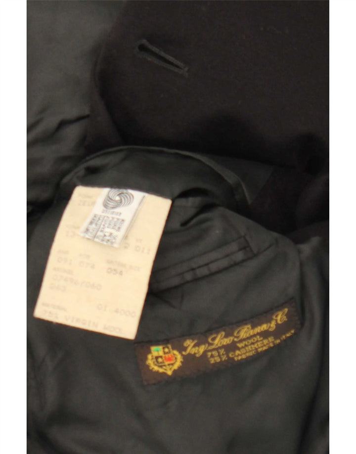 Ing Loro Piona & Co. Mens Double Breasted Blazer Jacket IT 54 2XL Black