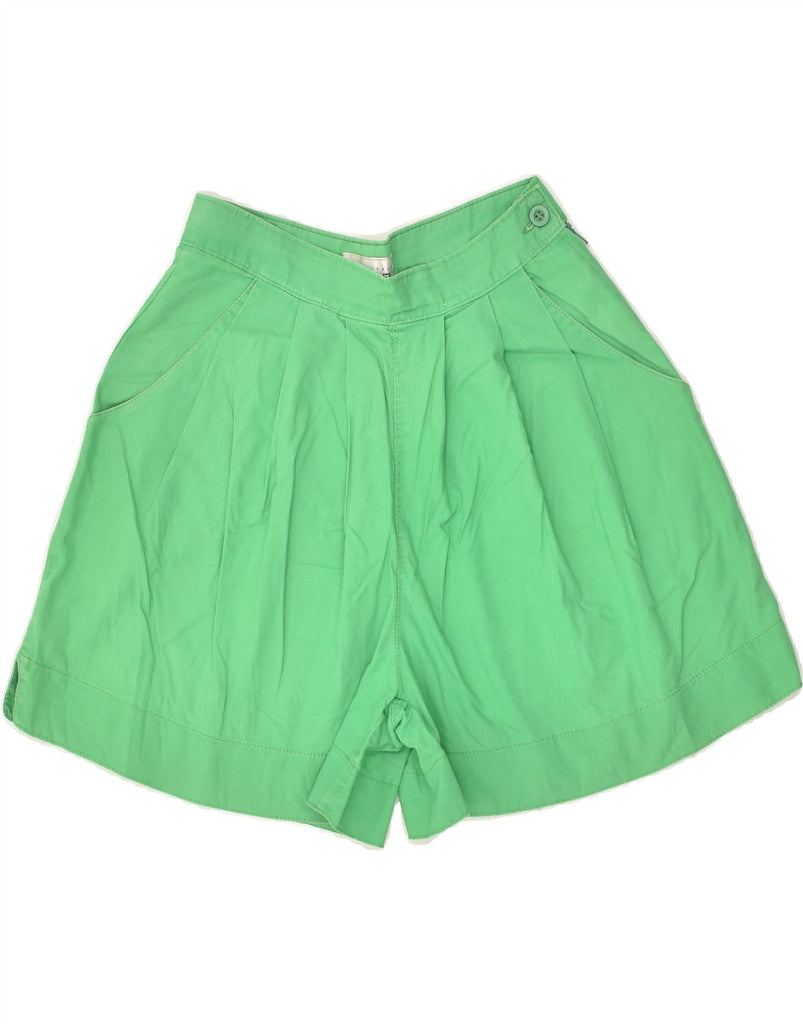 STEFANEL Womens High Waist Casual Shorts IT 40 Small W24  Green Cotton | Vintage Stefanel | Thrift | Second-Hand Stefanel | Used Clothing | Messina Hembry 