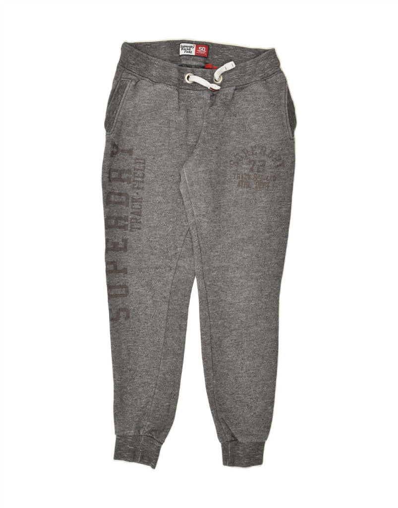 SUPERDRY Womens Graphic Tracksuit Trousers Joggers UK 12 Medium Grey | Vintage Superdry | Thrift | Second-Hand Superdry | Used Clothing | Messina Hembry 