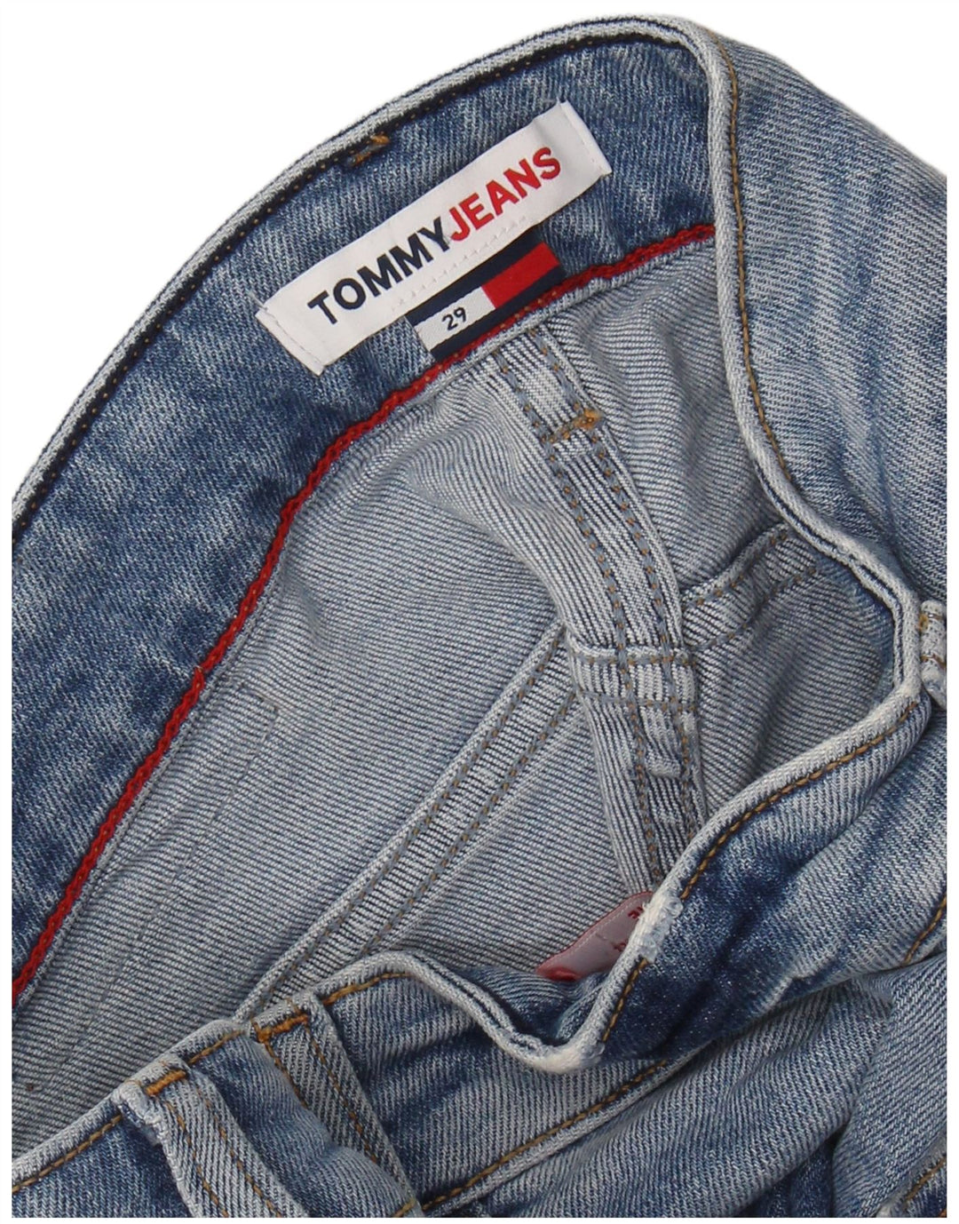 TOMMY HILFIGER Mens Distressed Denim Shorts W29 Small  Blue