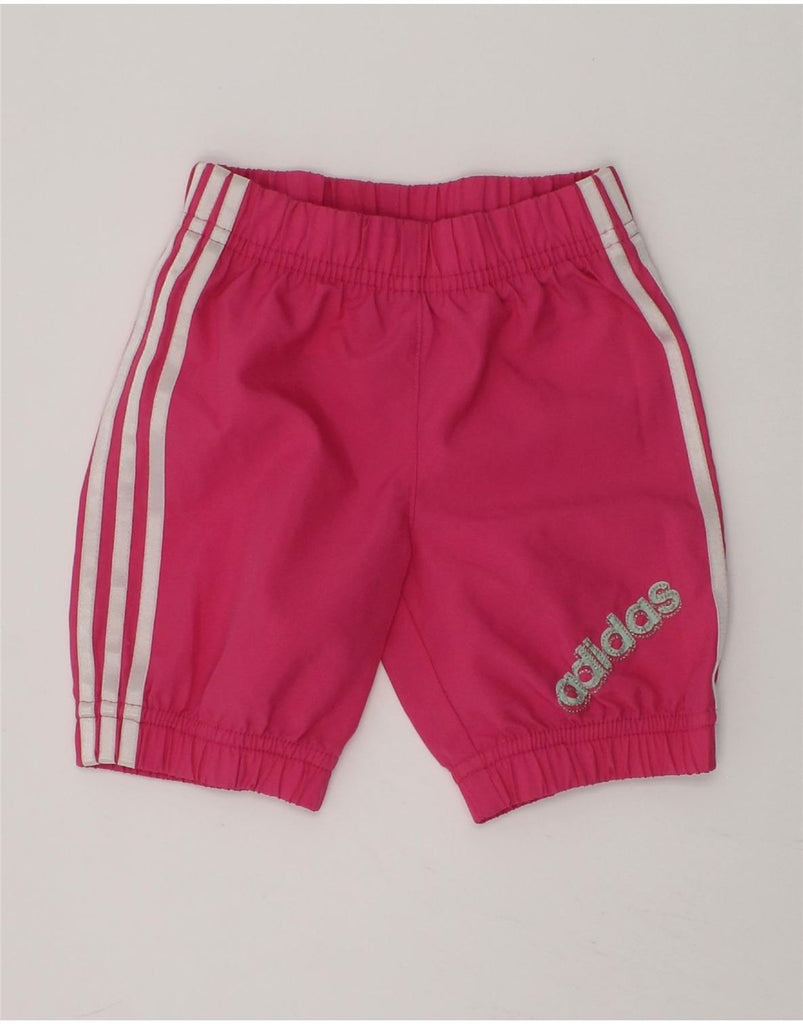 ADIDAS Baby Girls Sport Shorts 3-6 Months Pink Polyester | Vintage Adidas | Thrift | Second-Hand Adidas | Used Clothing | Messina Hembry 