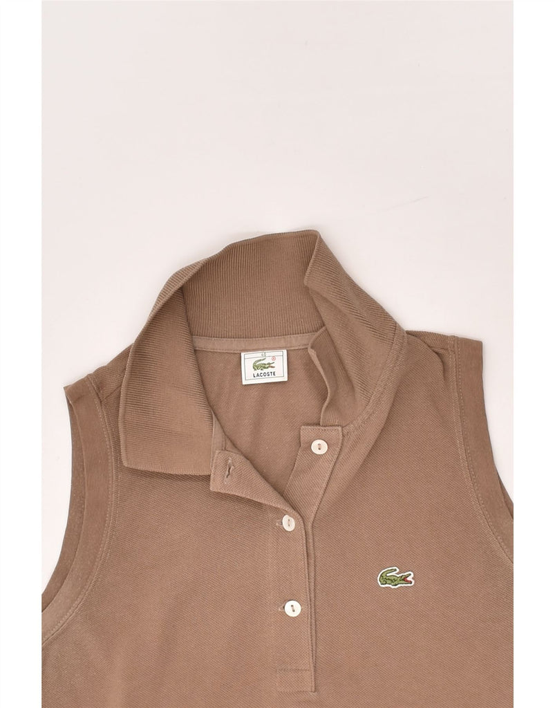 LACOSTE Womens Sleeveless Polo Shirt Size 40 Medium Brown Cotton | Vintage Lacoste | Thrift | Second-Hand Lacoste | Used Clothing | Messina Hembry 