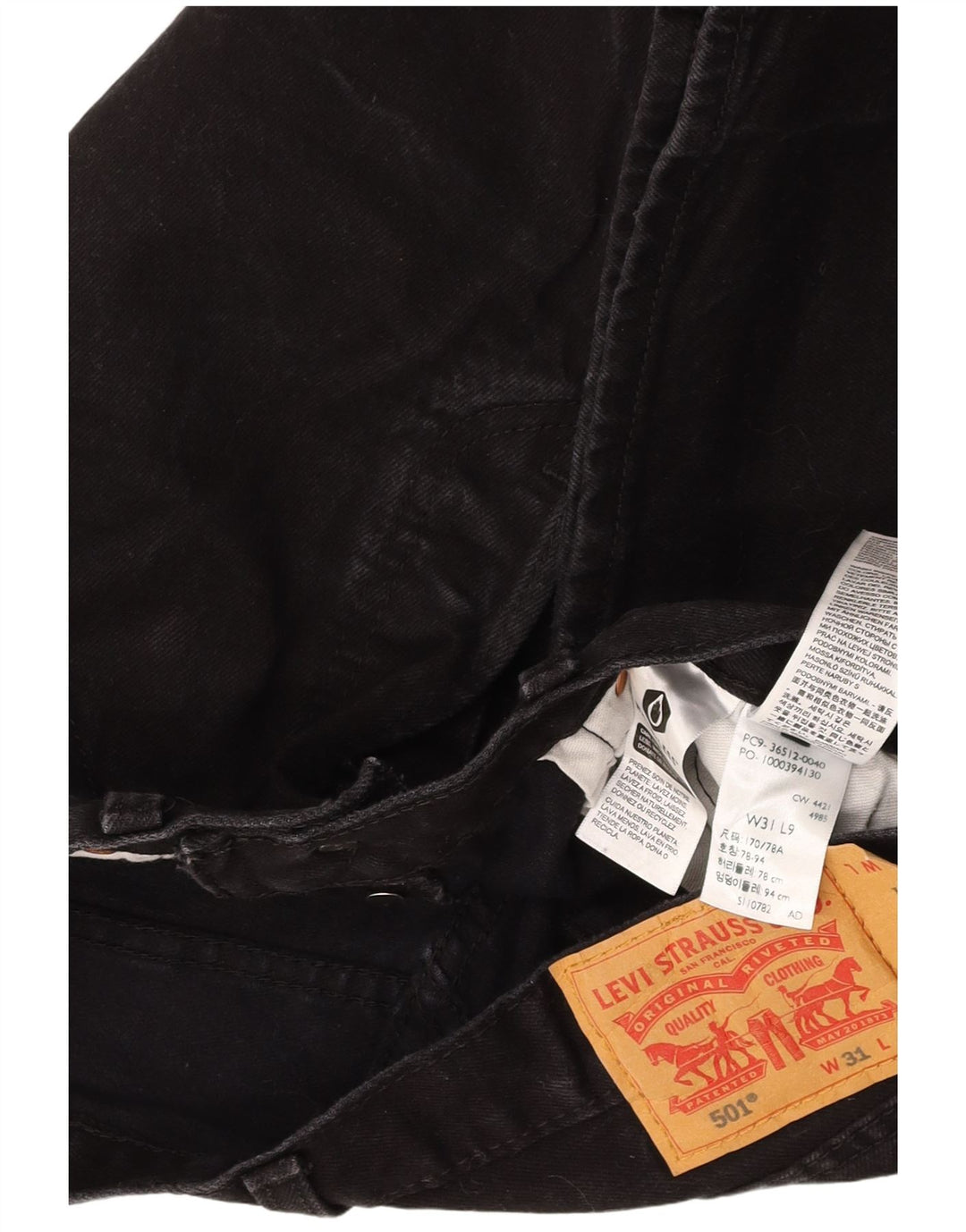 LEVI'S Mens 501 Denim Shorts W31 Medium Black Cotton