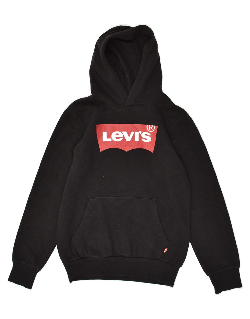 LEVI'S Boys Graphic Hoodie Jumper 15-16 Years Black | Vintage Levi's | Thrift | Second-Hand Levi's | Used Clothing | Messina Hembry 