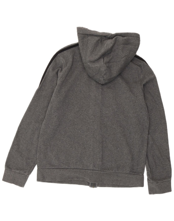 Adidas Womens Zip Hoodie Sweater UK 16/18 Large Grey Cotton