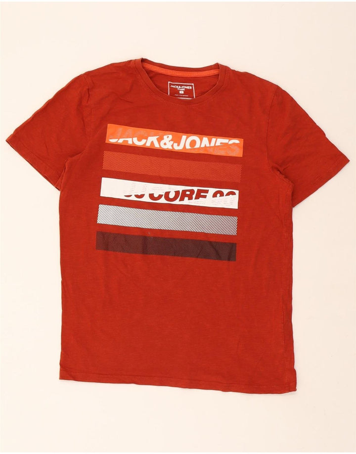 JACK & JONES Mens Graphic T-Shirt Top Large Orange Cotton Vintage Jack & Jones and Second-Hand Jack & Jones from Messina Hembry 