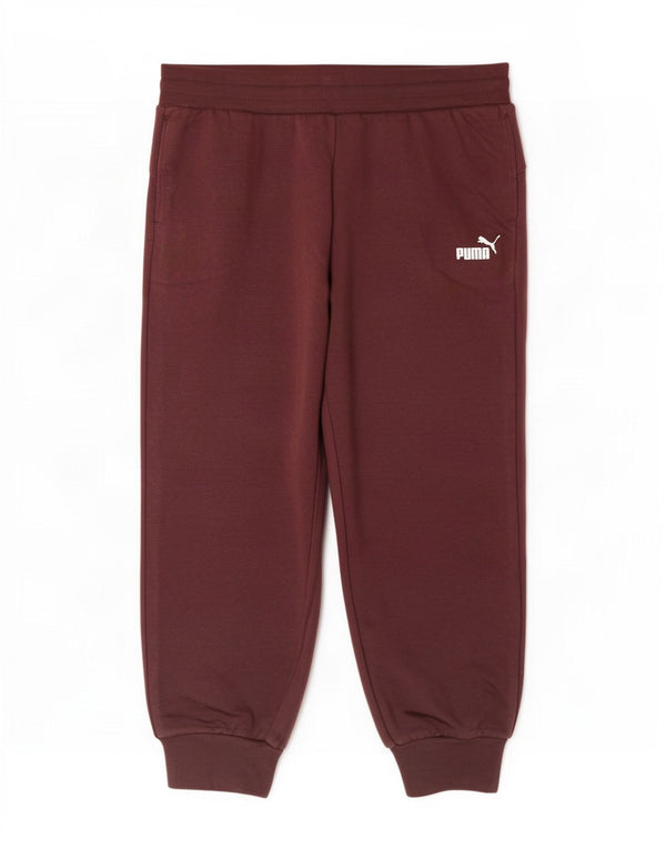 Puma Womens Tracksuit Trousers Joggers UK 14 Large Burgundy Cotton