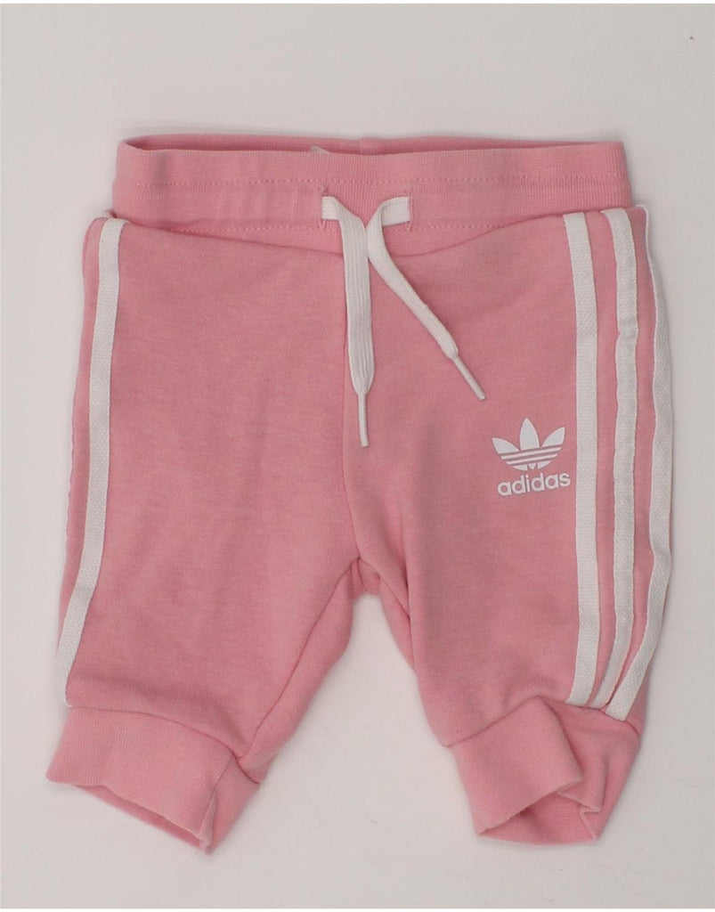 ADIDAS Baby Boys Joggers Tracksuit Trousers 0-3 Months Pink Cotton | Vintage Adidas | Thrift | Second-Hand Adidas | Used Clothing | Messina Hembry 