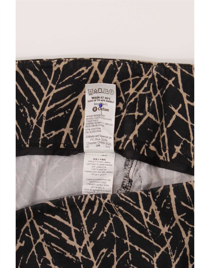 Marks & Spencer Womens Abstract Pattern Pencil Skirt UK 18 XL W38 Black