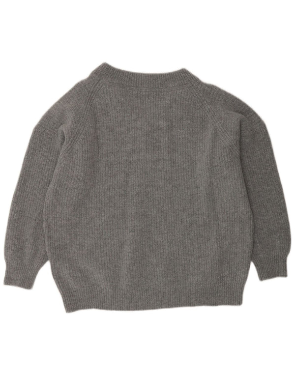 Gant Womens Loose Fit V-Neck Jumper Sweater UK 16 Large Grey